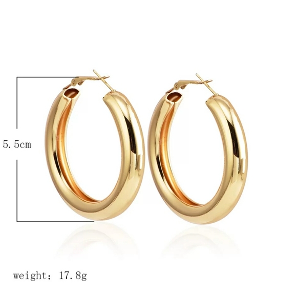 🎉3/$10 *S A L E*🎉Large Silver Chunky Hoops 2" Lightweight 😍 - Picture 7 of 7